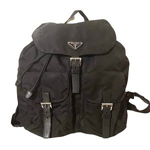 Prada Nylon Leather Medium Size Backpack